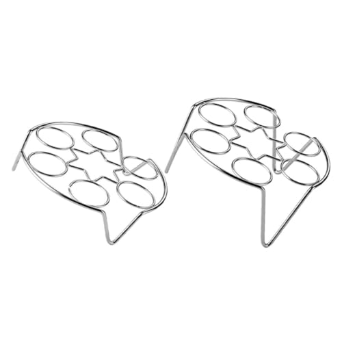 TOPPERFUN 2 Stück Ständer zum Dämpfen von Eiern Gestell Dampfgarer zum Kochen klein Korb eierdampfhalter Eierregal mit mehreren Löchern Rostfreier Stahl Silver von TOPPERFUN