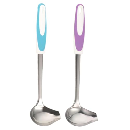 TOPPERFUN 2 Stück Teiliges Edelstahl Schöpfkelle mit Ausguss Anti rutsch Design Einzigartige Saucenlöffel für Küche und Restaurant Handpoliert Komfortabler Griff Langlebig und Leicht zu von TOPPERFUN