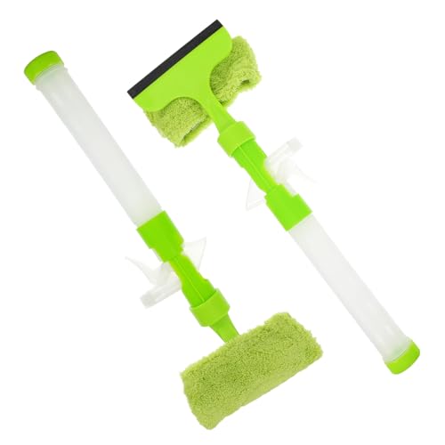 TOPPERFUN 2 Stück Teiliges Fensterwischer Sprühfunktion Doppelseitiger Wasserstrahl Reiniger Flexibler Glaswischer für Streifenfreie Reinigung von Fenstern Spiegeln und Glatten Oberflächen von TOPPERFUN