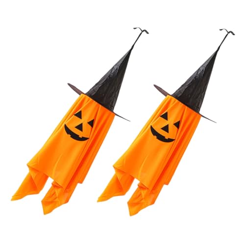TOPPERFUN 2 Stück Teiliges Halloween Deko Stoff Kürbis Hexenhut Hängende Ornamente Wiederverwendbar Für Innen Außen Party Herbstdeko TOPPERFUN 2 Stück Teiliges Halloween Deko Stoff Kürbis Hexenhut Hängende Ornamente Wiederverwendbar Für Innen Außen Party Herbstdeko von TOPPERFUN