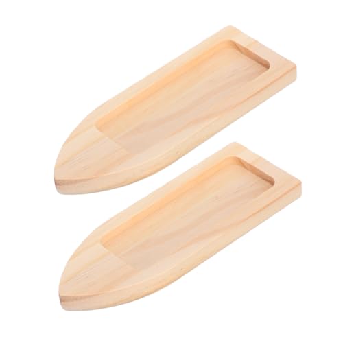 TOPPERFUN 2 Stück Teiliges Holzboot Modell Handpoliert mit Feinen Details Nautische Miniatur Kanus für Meeres Wohnraumdekoration und Schreibtisch Akzente von TOPPERFUN