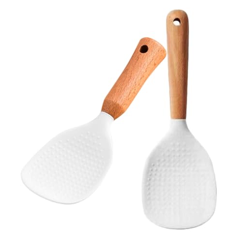 TOPPERFUN 2 Stück Teiliges Silikon Reispaddel mit Aufrechter Funktion Hitzebeständig und Antihaftbeschichtet Komfortabler Griff für Leichtes Servieren von Reis Küche TOPPERFUN 2 Stück Teiliges Silikon Reispaddel mit Aufrechter Funktion Hitzebeständig und Antihaftbeschichtet Komfortabler Griff für Leichtes Servieren von Reis Küche von TOPPERFUN