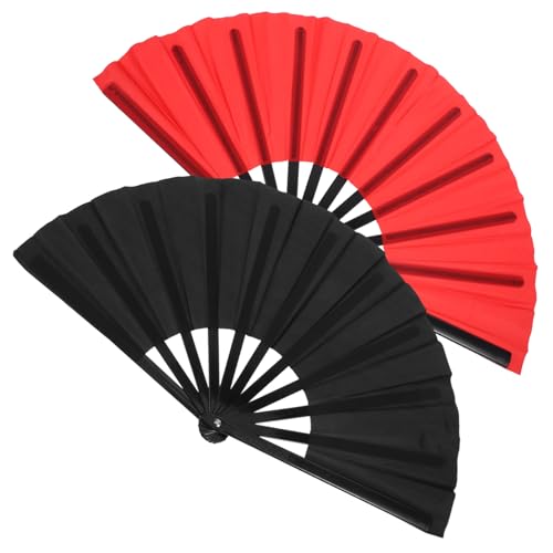 TOPPERFUN 2 Stück Tragbare Handfächer aus Nylon Faltbare Kostümfächer für Tai Chi Sportveranstaltungen Aufführungen Traditioneller Chinesischer Kung Fu Faltfächer TOPPERFUN 2 Stück Tragbare Handfächer aus Nylon Faltbare Kostümfächer für Tai Chi Sportveranstaltungen Aufführungen Traditioneller Chinesischer Kung Fu Faltfächer von TOPPERFUN