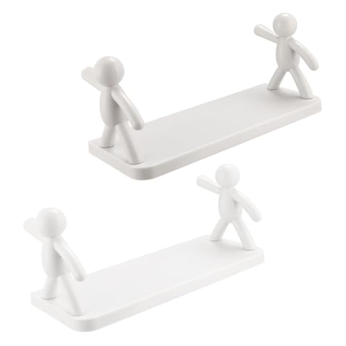 TOPPERFUN Wandregal Bad 2 Stück Badezimmer Aufbewahrungsregal aus Langlebigem Material Wandregal ohne Bohren für Duschraum und Küche Design von TOPPERFUN
