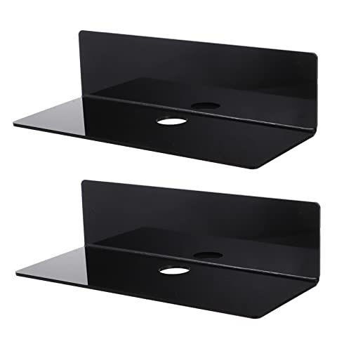 TOPPERFUN 2 Stück Wandregal ohne Bohren Vielseitiges Badezimmer Regal aus Selbstklebend für Lautsprecher Schlafzimmer Wohnzimmer und Büro von TOPPERFUN