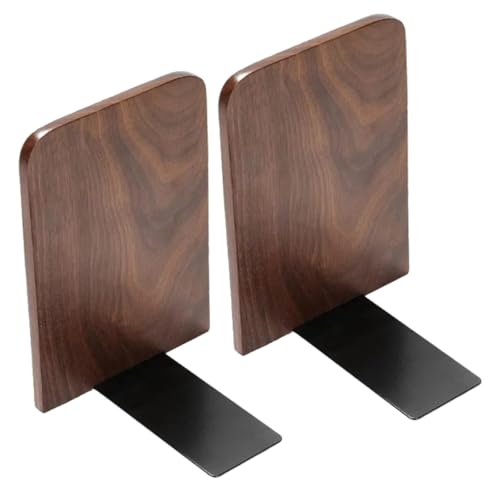 TOPPERFUN 2 Stück praktische Buchhalter bücherregal schreibtischzubehör Büchersammlung Verstellbare Bücherhalter Desktop Buchdekor Studienbuch-Organisator Studienbuch endet Holz Light Brown von TOPPERFUN
