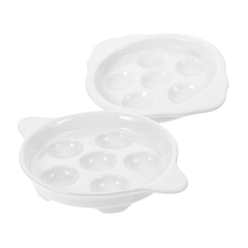 TOPPERFUN 2 Stücke Gebackene Schnecken Dienen Portion Löcher Unterhaltsam Platten Gericht Schnecke Pan Escargot Platte Weiß Keramik von TOPPERFUN