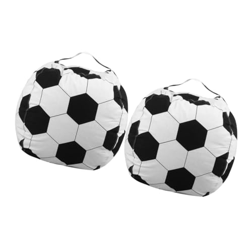 TOPPERFUN 2 Stücke Plüsch Fußball Sitzsack Stuhl Abdeckung Große Kapazität Spielzeug Lagerung Tasche Stofftier Tasche Stofftier Perle Tasche Abdeckung von TOPPERFUN