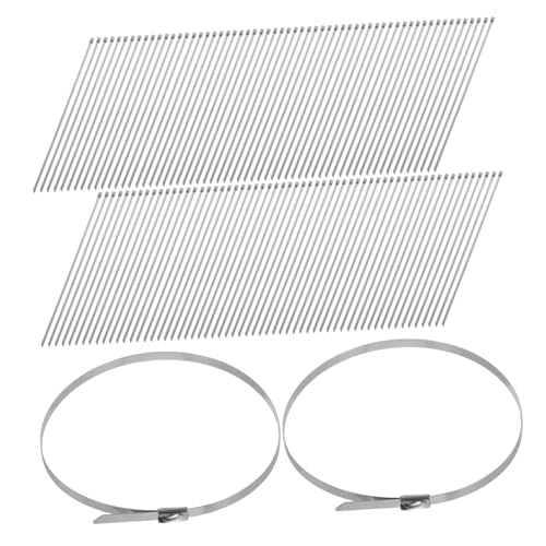 TOPPERFUN 200 Stück Edelstahl Kabelbinder Selbstsichernd Heavy-duty Metallband Kabelbefestigung für Landwirtschaft Rohre Dächer Werkstatt Maschinen Outdoor Zaun Befestigung von TOPPERFUN