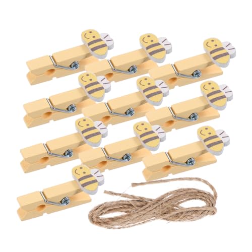 TOPPERFUN 20stücke Holz Foto Clips Cartoon Bienen Design Kleine Kompakte Bildschellen Mit Seil Für Basteln Und Dekoration Geburtstage Hochzeiten Feste von TOPPERFUN