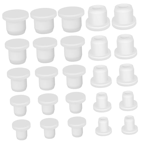 TOPPERFUN 25 Stück Salzstreuer-Stopper Salzflaschenverschluss Pfefferflaschenverschluss Dichtungsstopfen Salzstreuer-Stecker Shaker Salz- und Pfefferstopfen Ersatzstopfen Kieselgel Weiß von TOPPERFUN