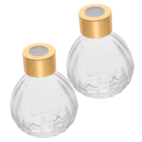 TOPPERFUN 2Stücke Ätherische Öl Glasflasche Diffusor Halter für Aromatherapie Design Wiederverwendbar Tischdeko oder Vase Farbe der Deckel Zufällig von TOPPERFUN