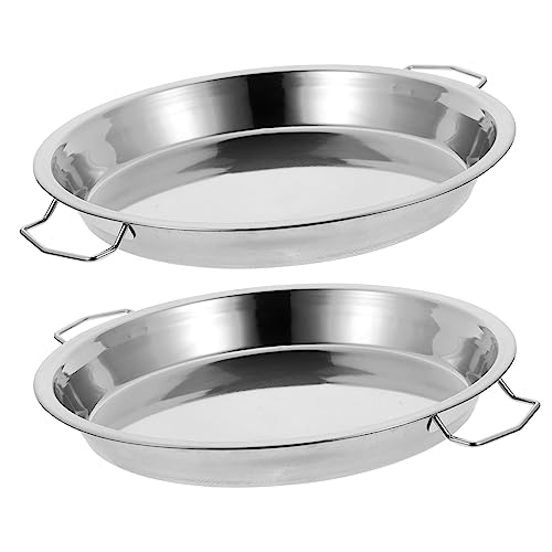 TOPPERFUN 2Stücke Dampfschalen Hochtemperaturbeständige Dampfplatte mit Griff für Haushaltskochen zum Servieren von Snacks und Desserts von TOPPERFUN