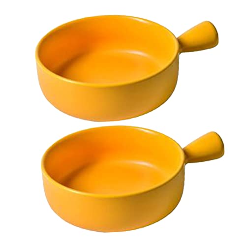 TOPPERFUN 2Stücke Runde Backplatte mit Griff Praktische und Salatplatte für Bäckerei Hochwertiges Langlebiges Material Gelb von TOPPERFUN