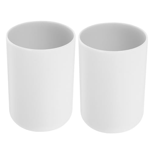 TOPPERFUN Zahnputzbecher 300ml aus Lebensmittelechtem PP Wiederverwendbarer Mundspülbecher für Badezimmer Trinkbecher und Zahnbürstenhalter Praktisch und Langlebig 2 Stück von TOPPERFUN