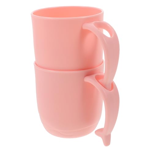 TOPPERFUN 2Stücke Wiederverwendbare Zahnbürstenbecher mit Delfinschwanzgriff aus Freiem Material für Badezimmerwaschbecher und Zahnpastahalter Verpackung von TOPPERFUN