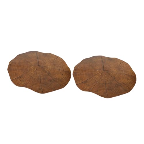 TOPPERFUN 2stücke Holztischsets Runde Tischunterlagen Wärmeisolierende Haushaltsmatten Tischdekorationen Aus Holz Für Heiße Und Kalte Getränke Als Untersetzer Essteller Vasenkissen von TOPPERFUN