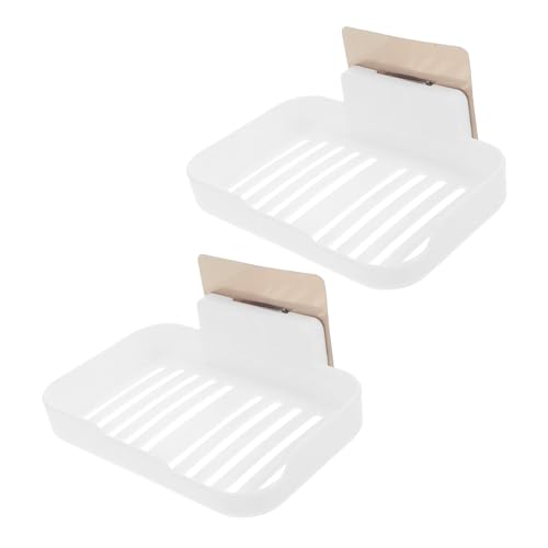 TOPPERFUN 2stücke Wandmontierte Duschseifenhalter Mit Starkem Kleber Wasserdichtes Und Langlebiges Seifenablage Für Badezimmer Und Wohnmobile Mit Ablauflöchern von TOPPERFUN