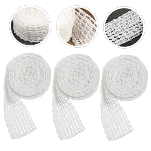 TOPPERFUN 3 Rollen Fleischnetzrolle Elastisch Fleischnetz für Rollbraten Schinkennetz zum Räuchern Kochnetz für Fleischverpackung und Aufhängen Praktisches Netz für Rouladen und Braten von TOPPERFUN