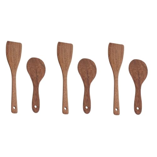 TOPPERFUN 3 Sätze Teiliges Holz Kochschaufel Praktische Küchenutensilien Langlebig Rutschfest Und Vielseitig Einsetzbar Für Zuhause Gastronomie Und Catering Holzmaterial 2 Stücke * 3 von TOPPERFUN