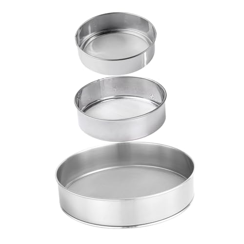 TOPPERFUN 3 Stück Edelstahl Mehlsieb Teilig Feinmaschig Mesh Mehlpulver Sieb Backzubehör für Kuchen Backen Küche Langlebig Rostfrei TOPPERFUN 3 Stück Edelstahl Mehlsieb Teilig Feinmaschig Mesh Mehlpulver Sieb Backzubehör für Kuchen Backen Küche Langlebig Rostfrei von TOPPERFUN