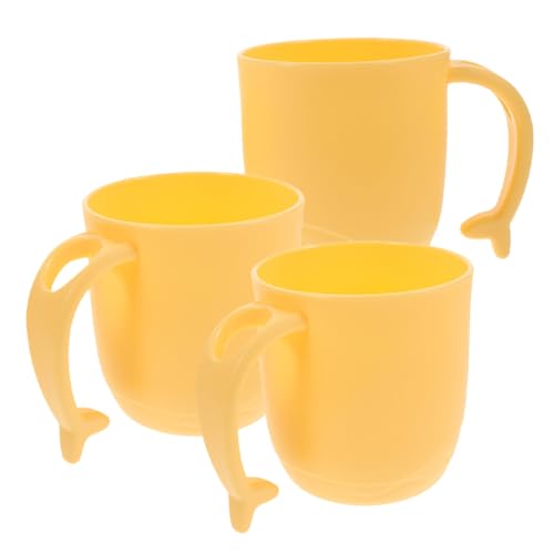 TOPPERFUN 3 Stück Mundspülbecher mit Delphin Plastikbecher für Zähneputzen Mundspülen Badezimmerzubehör von TOPPERFUN
