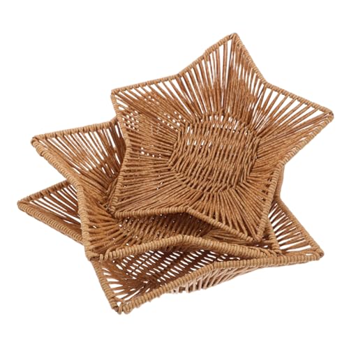 TOPPERFUN 3 Stück Sternförmiger Obstteller Aus Rattanimitat Serviertabletts Zum Displayhalter Mit Gewebtem Obst-deko-tablett Plastik Light Brown Wiederverwendbar TOPPERFUN 3 Stück Sternförmiger Obstteller Aus Rattanimitat Serviertabletts Zum Displayhalter Mit Gewebtem Obst-deko-tablett Plastik Light Brown Wiederverwendbar von TOPPERFUN
