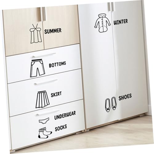 TOPPERFUN 3 Stück Teiliges Aufkleber Kleidungsschrank Etiketten zur Kleidungssortierung Selbstklebende Aufbewahrungslabel für Kinderzimmer und Schülerkleiderschrank von TOPPERFUN