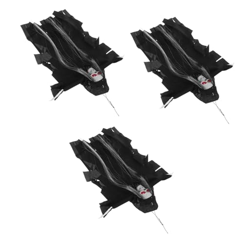 TOPPERFUN 3 Stück Teiliges Halloween Deko Leuchtender Sprachgesteuerter Hängender Gespenster mit LED Augen Realistischer Langlebiger Skelett Geist mit Langem Haar für Innen und Außenbereiche TOPPERFUN 3 Stück Teiliges Halloween Deko Leuchtender Sprachgesteuerter Hängender Gespenster mit LED Augen Realistischer Langlebiger Skelett Geist mit Langem Haar für Innen und Außenbereiche von TOPPERFUN