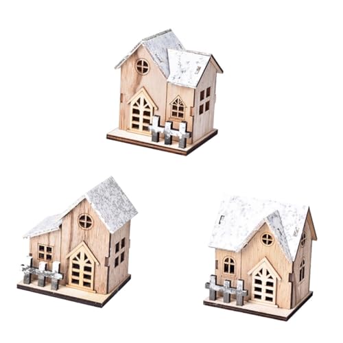 TOPPERFUN 3 Stück Teiliges Leuchtendes Weihnachtsdeko mit Feiner Handwerkskunst Batteriebetriebene Weihnachtsdörfer Häuser mit Warmem Licht Kompakte Holz-deko für Festliche TOPPERFUN 3 Stück Teiliges Leuchtendes Weihnachtsdeko mit Feiner Handwerkskunst Batteriebetriebene Weihnachtsdörfer Häuser mit Warmem Licht Kompakte Holz-deko für Festliche von TOPPERFUN