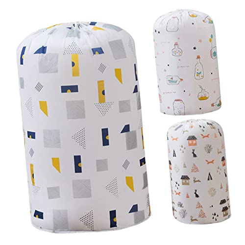 TOPPERFUN 3stücke Quilt-Aufbewahrungstasche Mit Kordelzug Große Kapazität Peva-Material Tragbar Für Kleidung Bettwäsche Steppdecken Handtücher Spielzeug von TOPPERFUN