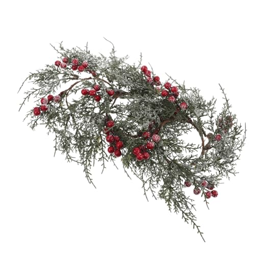 TOPPERFUN 4 STK. Weihnachts Kerzenringe mit Roten Beeren und Verschneiter Dekorative Tisch Kerzenhalter für Stumpen und Teelichtkerzen Festlicher Weihnachtskranz für Hochzeit und Feier von TOPPERFUN