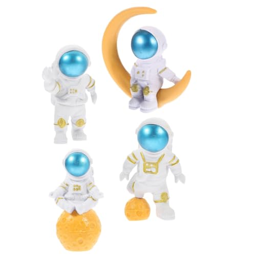 TOPPERFUN 4 Stück Astronauten-Ornamente Miniatur-Astronaut Regaldekor Süße Figuren Süßes Astronautendekor Hausschmuck Kamera Anschlussdose Desktop-Astronauten- Klein Tier PVC Büro von TOPPERFUN