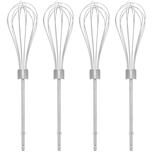 TOPPERFUN 4 Stück Elektrischer Handmixer-Schlägeraufsatz - Handmixer Edelstahl-Schläger Ersatzteile Zubehör zum Backen von Kuchen Eiercreme Lebensmittel von TOPPERFUN