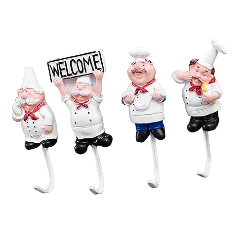 TOPPERFUN 4 Stück Kreative Selbstklebende Küchenhaken im Chef Design Dekorative Wandhaken ohne Bohren für Handtücher Utensilien und für Küche und Bad TOPPERFUN 4 Stück Kreative Selbstklebende Küchenhaken im Chef Design Dekorative Wandhaken ohne Bohren für Handtücher Utensilien und für Küche und Bad von TOPPERFUN