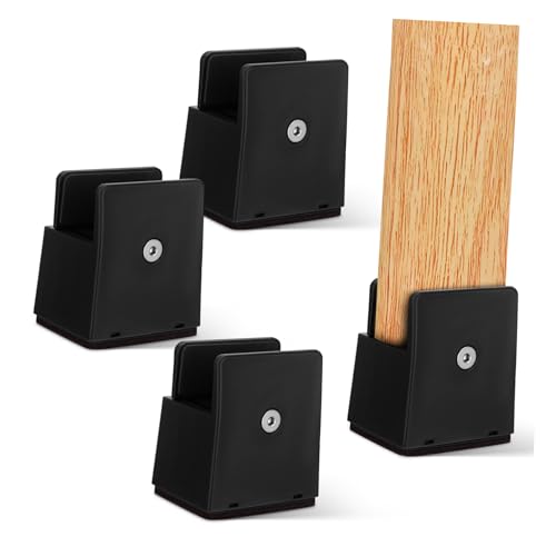 TOPPERFUN 4 Stück Möbelmatte Möbelbein -Riser Sofas-Erhöhungen Schreibtischlifter Verstellbare Möbelfüße Couch Bein Kabinettsbeine verstellbare Betterhöhungen Metall Beige von TOPPERFUN