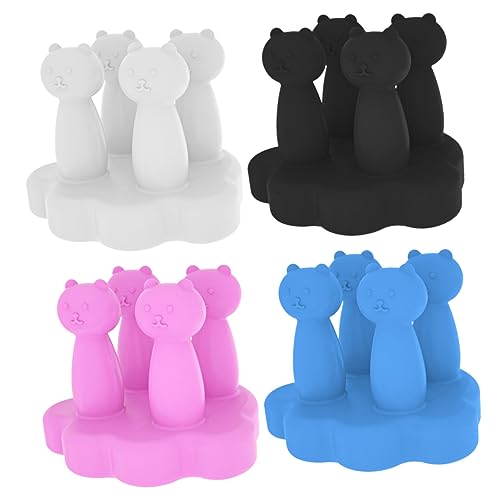 TOPPERFUN 4 Stück Silikon Zahnbürstenhalter Wandmontage Selbstklebend Multifunktionale Haken für Badezimmer Halter für Zahnbürsten Rasierer Bohren von TOPPERFUN