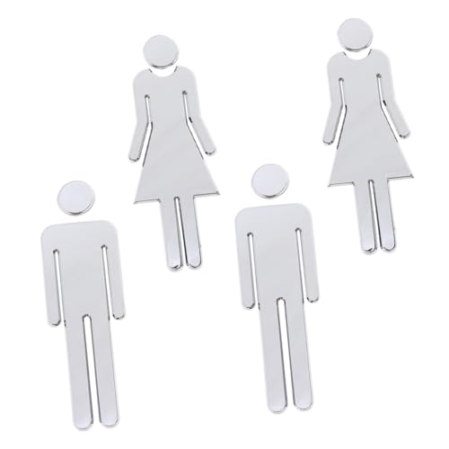 TOPPERFUN 4 Stück Teiliges Badezimmer schild Höhe Selbstklebend Langlebiges Wc Türschild für Damen und Herren Vielseitiges Toiletten Identifikationsschild für Zuhause Hotel und Öffentliche von TOPPERFUN