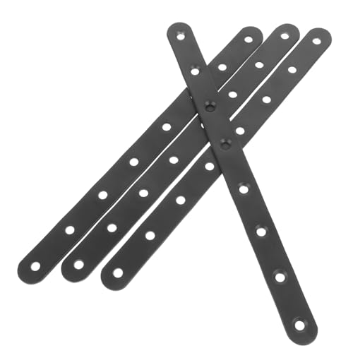 TOPPERFUN 4 Stück Teiliges Gerade Reparaturwinkel Schwarz Robuste für Möbelreparatur Vielseitig Einsetzbar für Bücherregale Schränke Holzgestelle von TOPPERFUN