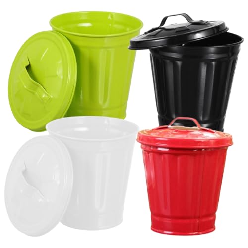 TOPPERFUN 4 Stück Teiliges Kleiner Desktop mülleimer mit Deckel aus Robustem Vielseitig Einsetzbar als Büro Haushaltsabfallbehälter für Küche Wohnzimmer Schlafzimmer Badezimmer TOPPERFUN 4 Stück Teiliges Kleiner Desktop mülleimer mit Deckel aus Robustem Vielseitig Einsetzbar als Büro Haushaltsabfallbehälter für Küche Wohnzimmer Schlafzimmer Badezimmer von TOPPERFUN