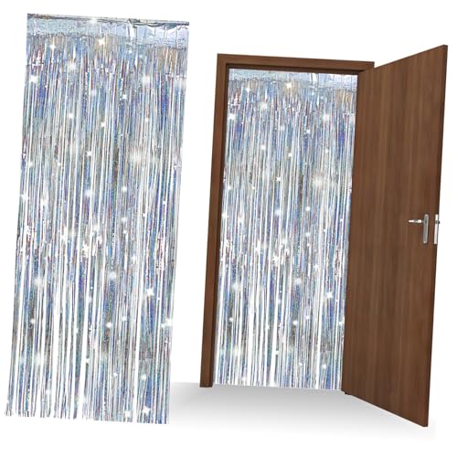 TOPPERFUN 4 Stück Teiliges Silber Fransen Vorhang Dekorative Lametta Vorhänge für Partys Hochzeiten Geburtstagsfeiern Einfache Installation und Glitzer TOPPERFUN 4 Stück Teiliges Silber Fransen Vorhang Dekorative Lametta Vorhänge für Partys Hochzeiten Geburtstagsfeiern Einfache Installation und Glitzer von TOPPERFUN