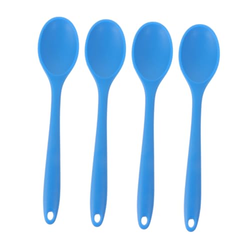 TOPPERFUN 4 Stück Teiliges Silikon Kochlöffel Antihaft Küchenhelfer Mixlöffel Rundkante Leichtes Design für Zuhause Restaurant Buffet von TOPPERFUN