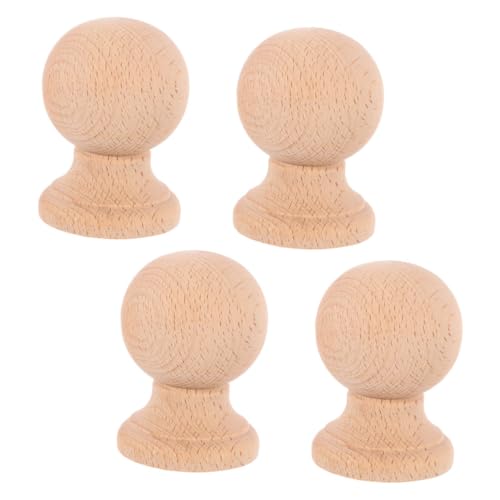 TOPPERFUN 4 Stück Unlackierte Holzknöpfe Romanischer Stil Handgeschnitzte Holz Dekorative Finials für Möbel DIY Projekte Gardinenstangen Endkappen Khaki TOPPERFUN 4 Stück Unlackierte Holzknöpfe Romanischer Stil Handgeschnitzte Holz Dekorative Finials für Möbel DIY Projekte Gardinenstangen Endkappen Khaki von TOPPERFUN