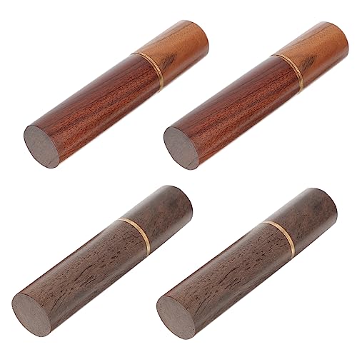 TOPPERFUN Nähgarnbox 4 Stück Kompakte Aufbewahrungsröhre Aus Holz Für Werkzeug-organizer von TOPPERFUN
