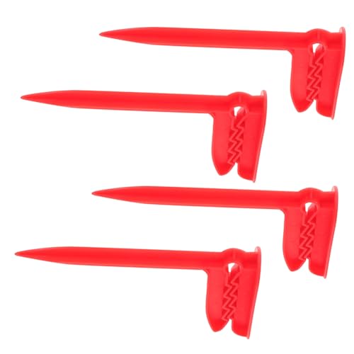 TOPPERFUN 4 Stücke Wohnmobil-Außenclip Stranddecken für Sand Strandklemme Picknickdecke mit Stangen Planenclips Markisenklemme Camping Beach Handtuchclip Stake-Clips Plastik rot von TOPPERFUN