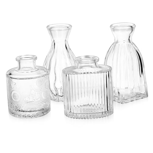 TOPPERFUN 4stücke Mini Glasvase Dekorative Klare Vasen Für Blumenarrangements Elegante Tischdeko Und Centerpiece Blumenhalter Für Wohnzimmer Hochzeit Und Partys TOPPERFUN 4stücke Mini Glasvase Dekorative Klare Vasen Für Blumenarrangements Elegante Tischdeko Und Centerpiece Blumenhalter Für Wohnzimmer Hochzeit Und Partys von TOPPERFUN