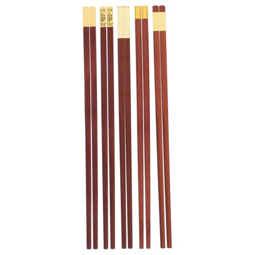 TOPPERFUN 5 Paar Essstäbchen Aus Rotem Sandelholz Für Erwachsene Wiederverwendbar Für Schickes Abendessen Haushaltsstäbchen Chinesische Essstäbchen Essstäbchen Aus Holz von TOPPERFUN