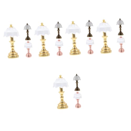TOPPERFUN 5 Sätze Mini-schreibtischlampenmodell Klein Für Lichter USB-schreibtischlampe Weiß Nachttischlampe Miniatur Mini-hausschmuck Miniaturlampenmodell Metall 3 Stück * 5 von TOPPERFUN