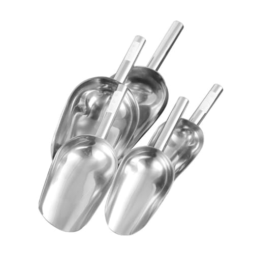 TOPPERFUN 5 Stück Teiliges Edelstahl Schaufel Ergonomisch Griffig Lebensmittelecht Vielseitig für Mehl Getreide Eis und Lebensmittel Geeignet von TOPPERFUN