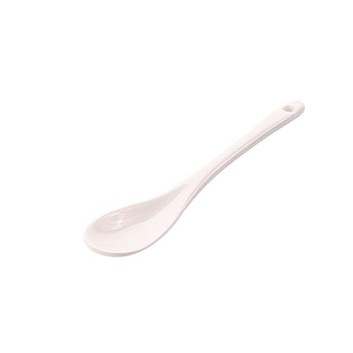 TOPPERFUN 5 Stück Teiliges Set Porzellan Suppenlöffel mit Langem Griff Wiederverwendbare Kleine Löffel für Zuhause und Restaurants für Miso und Reissuppen von TOPPERFUN